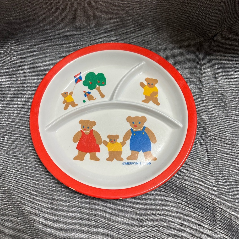 Colorful Bear Design Divided Plate